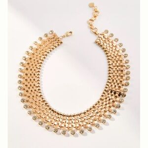 NWT Anthropologie Crystal Woven Track Necklace